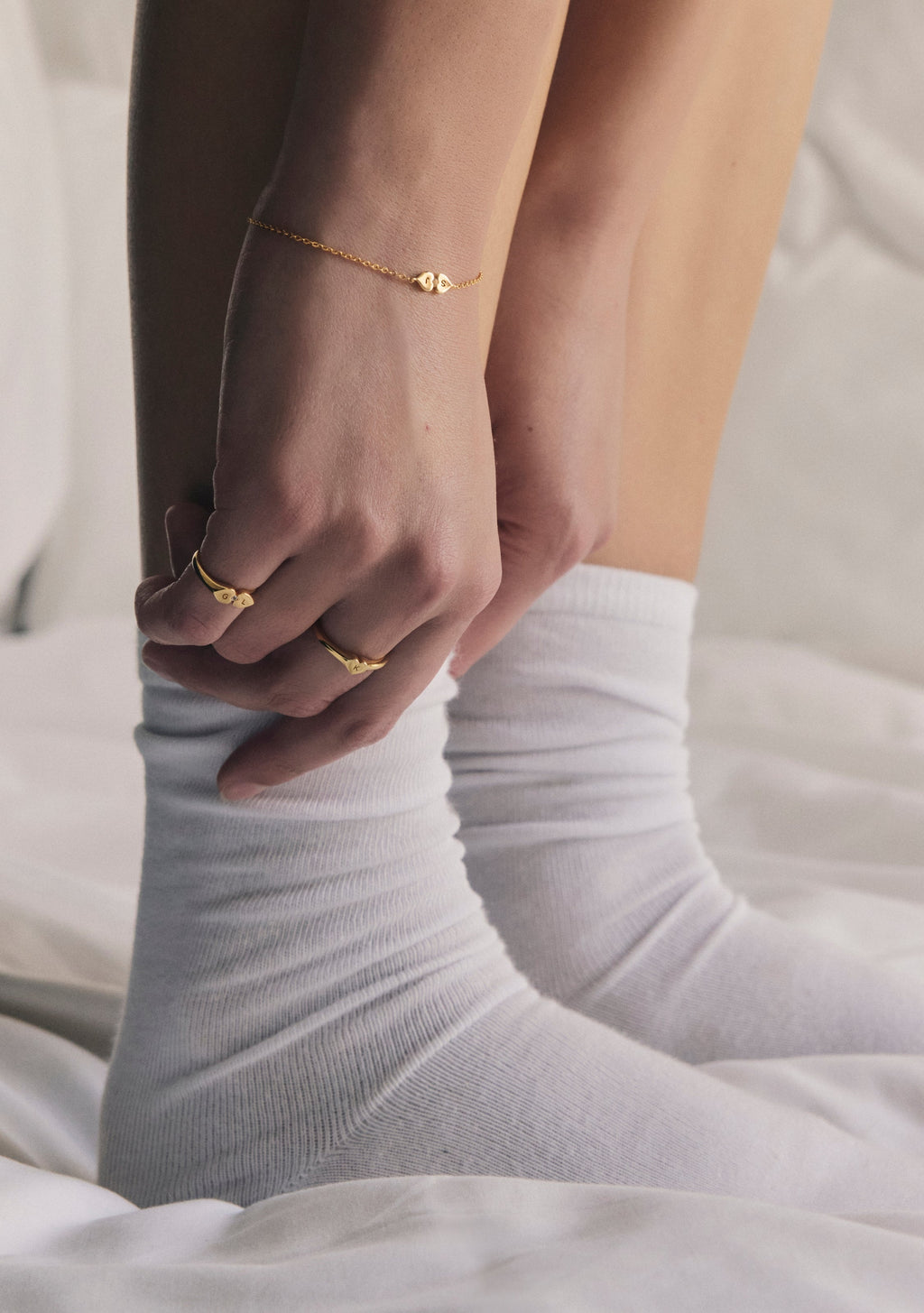 Heart Connection Signet Ring - Gold