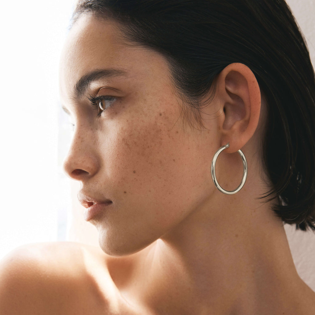 Classic Hoops Large - Silver