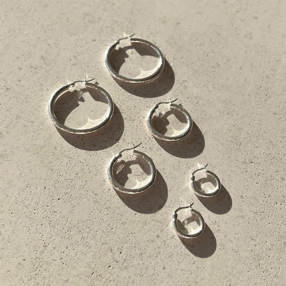 Classic Hoops Large - Silver