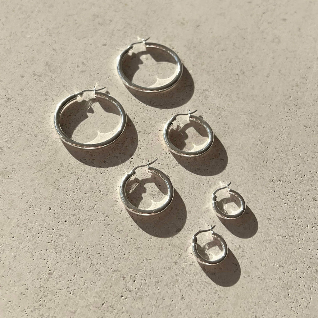 Classic Hoops Medium - Silver