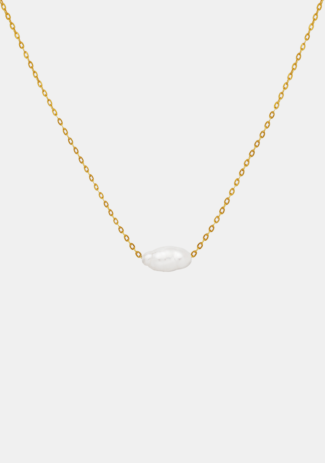 Cielo Single Pearl Necklace - Gold