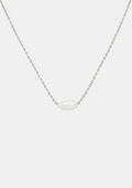 Cielo Single Pearl Necklace - Silver
