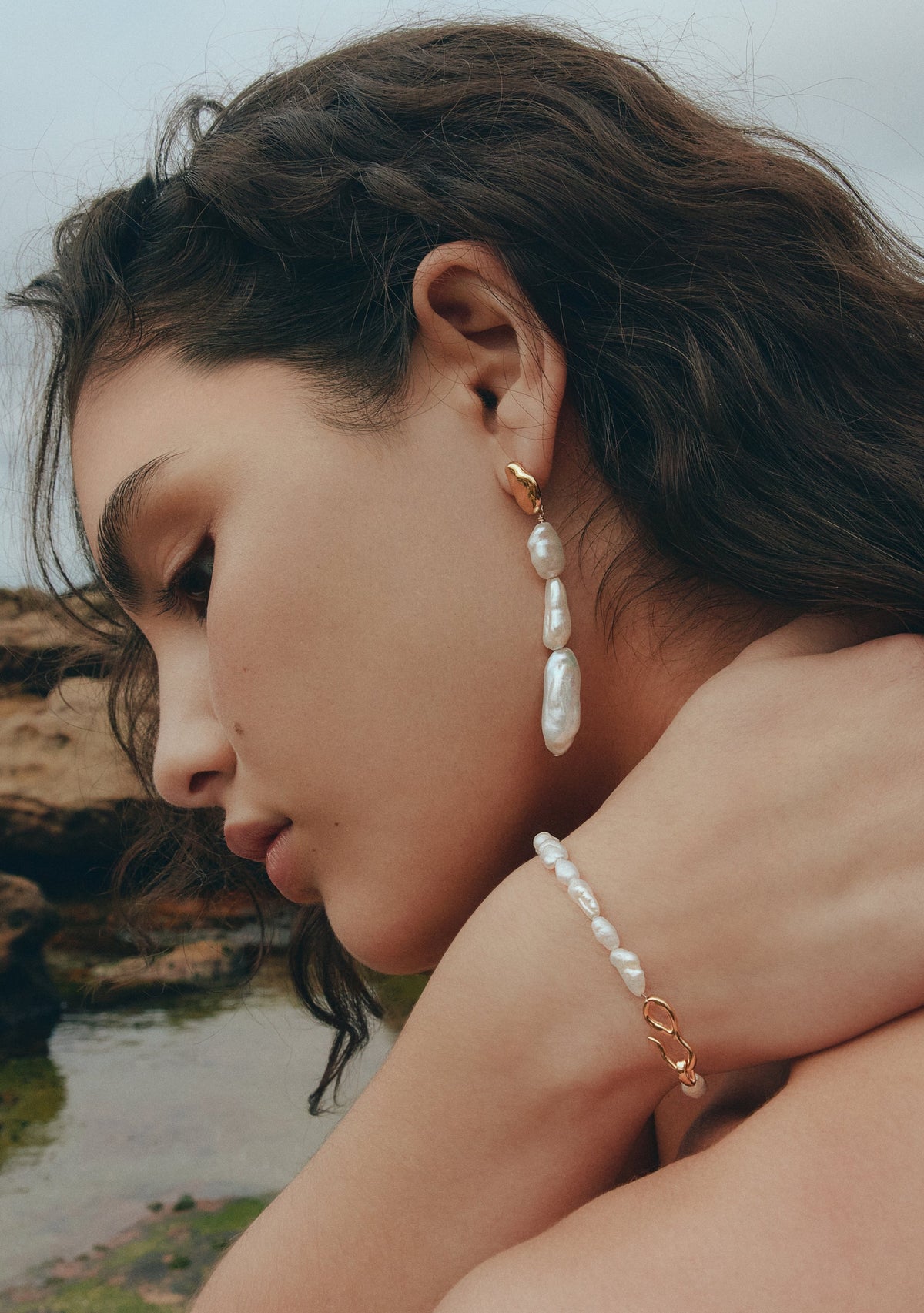 Cielo Pearl Bracelet - Gold