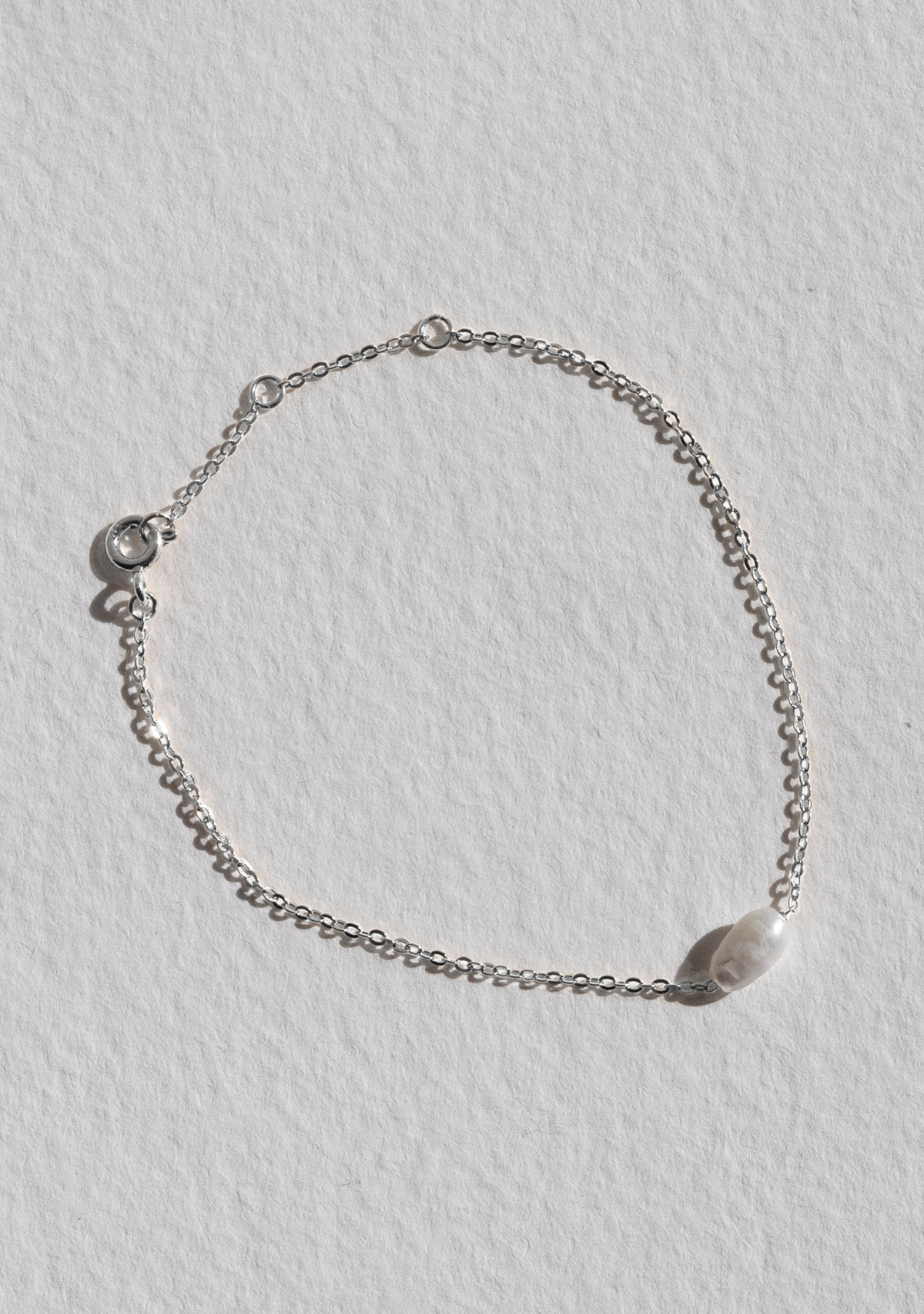 Cielo Single Pearl Bracelet - Silver