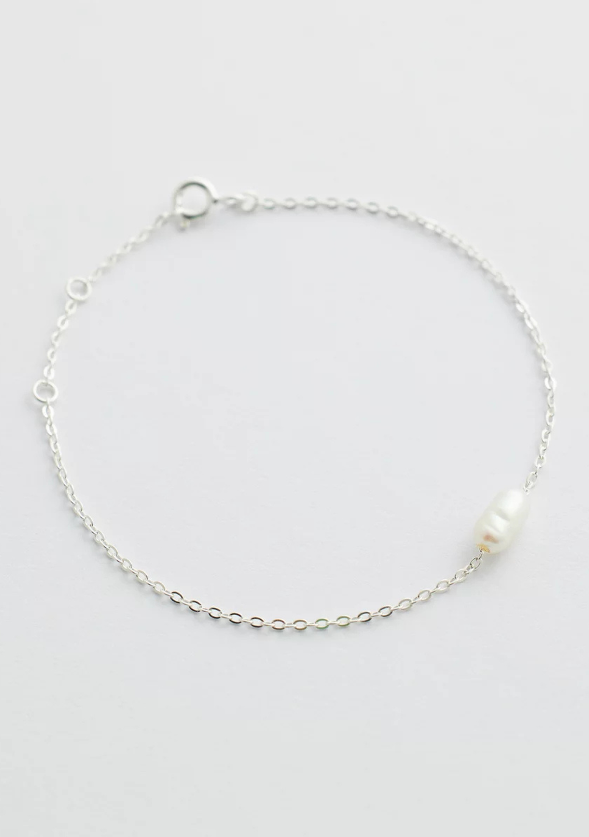 Cielo Single Pearl Bracelet - Silver