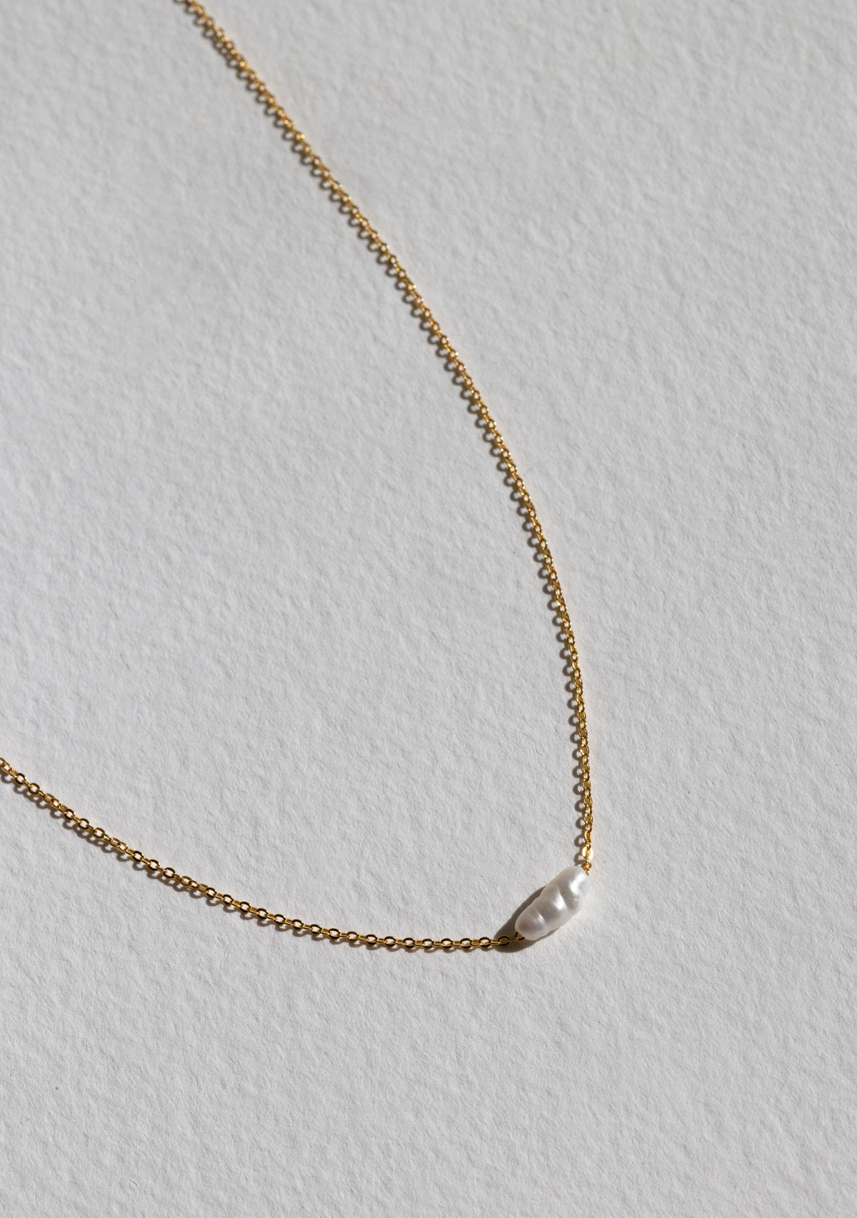 Cielo Single Pearl Necklace - Gold