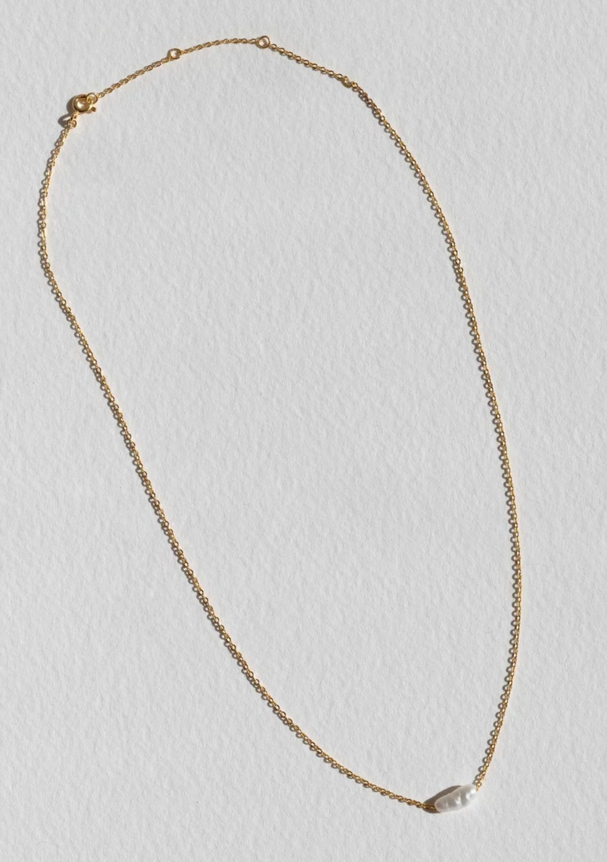Cielo Single Pearl Necklace - Gold