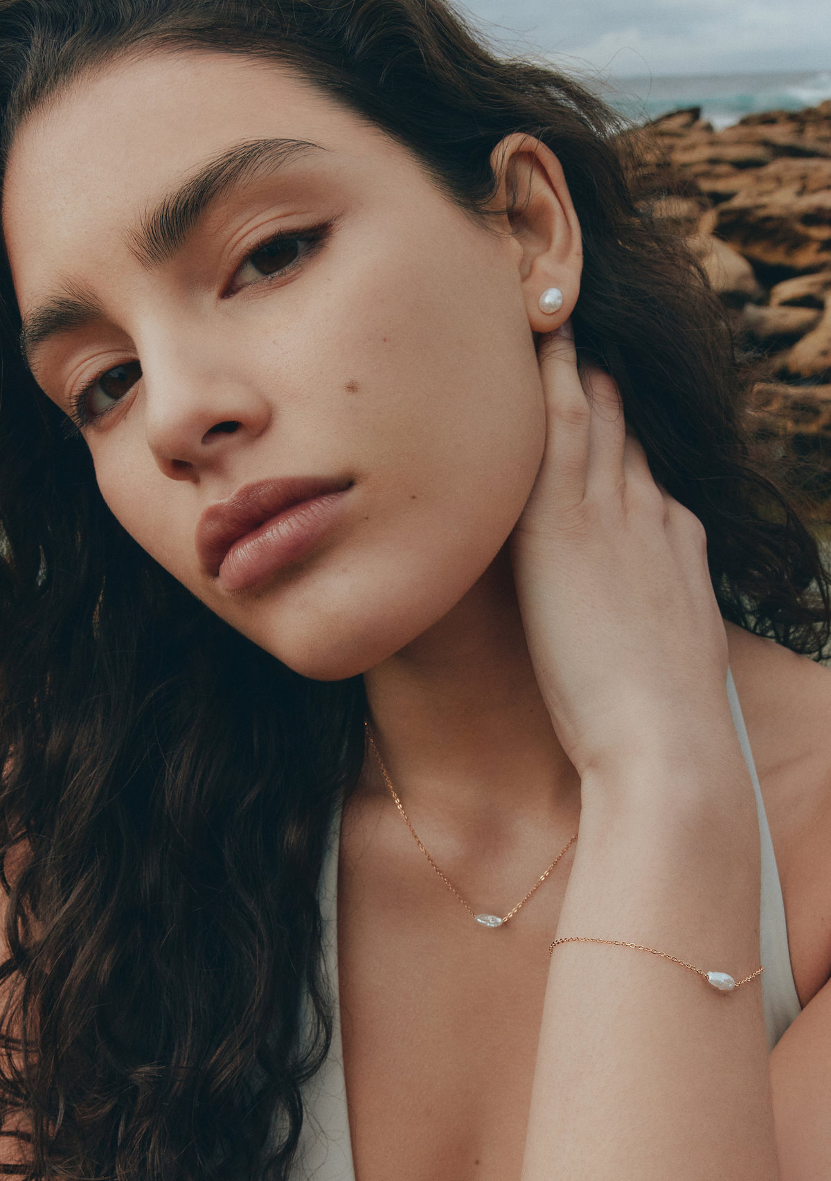 Cielo Single Pearl Necklace - Gold