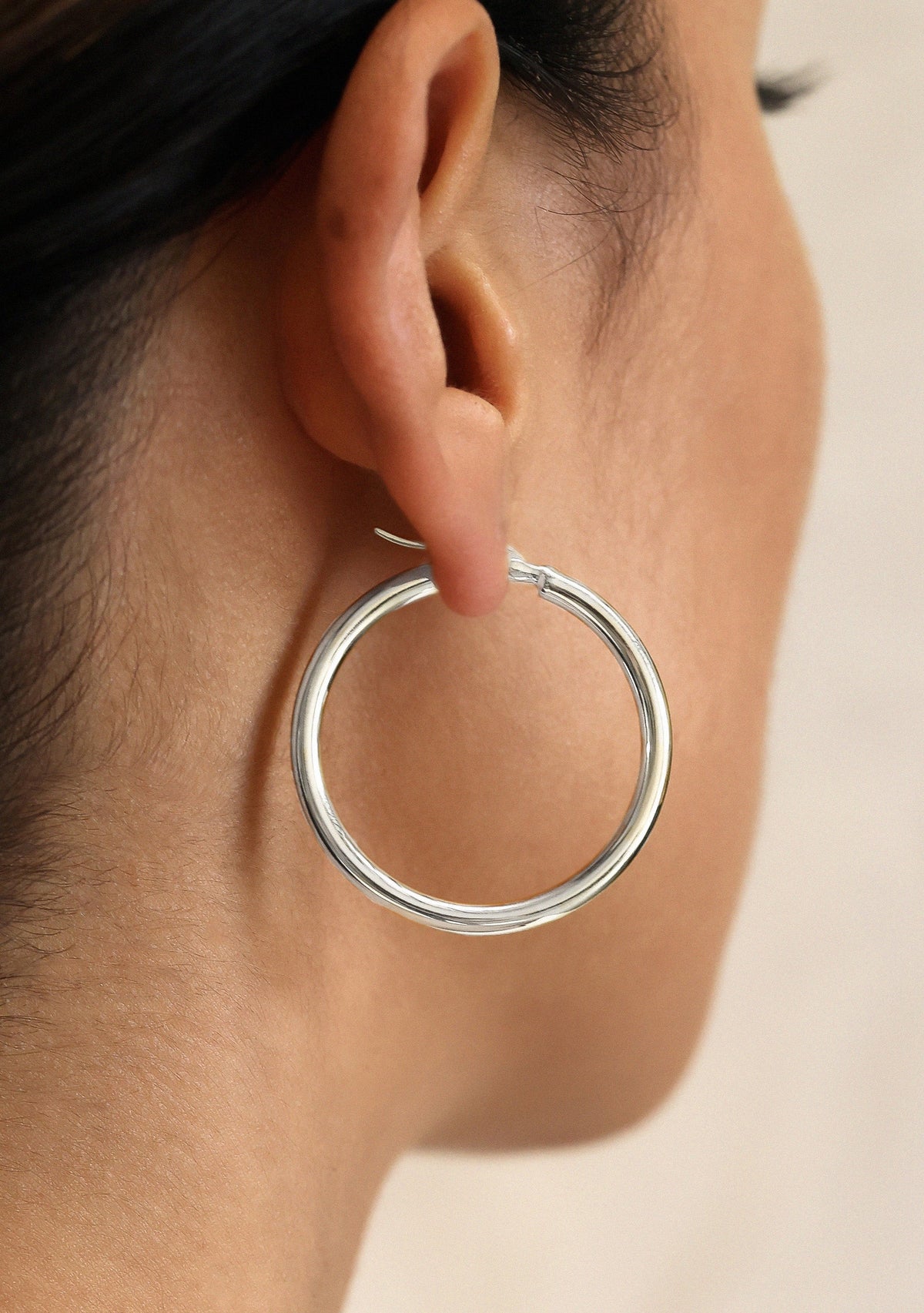 Classic Hoops Large - Silver