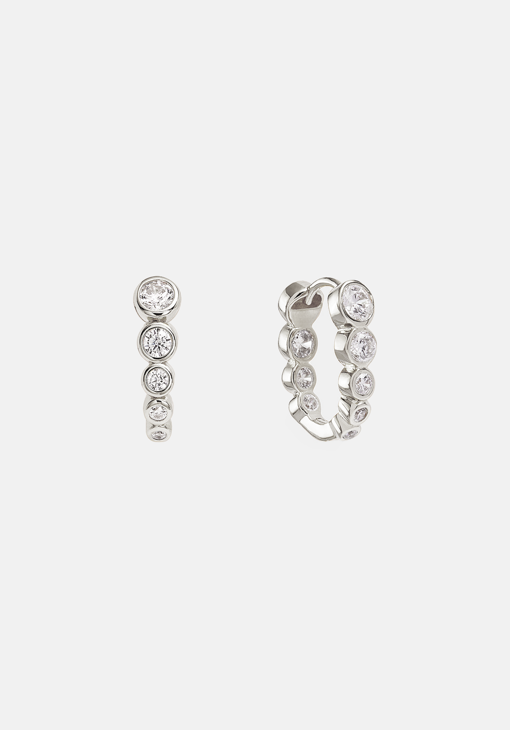 Crescendo Oval Hoops - Silver