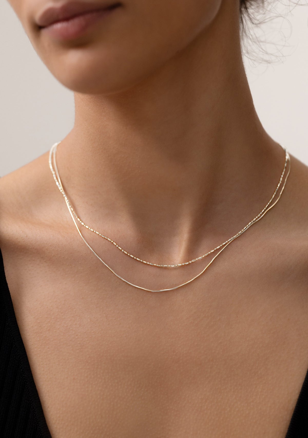 Dash Dot Chain Necklace - Silver