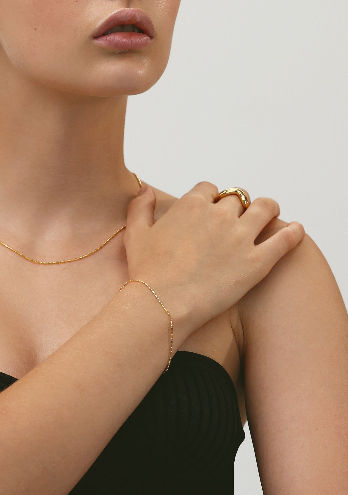 Dash Dot Chain Bracelet - Gold