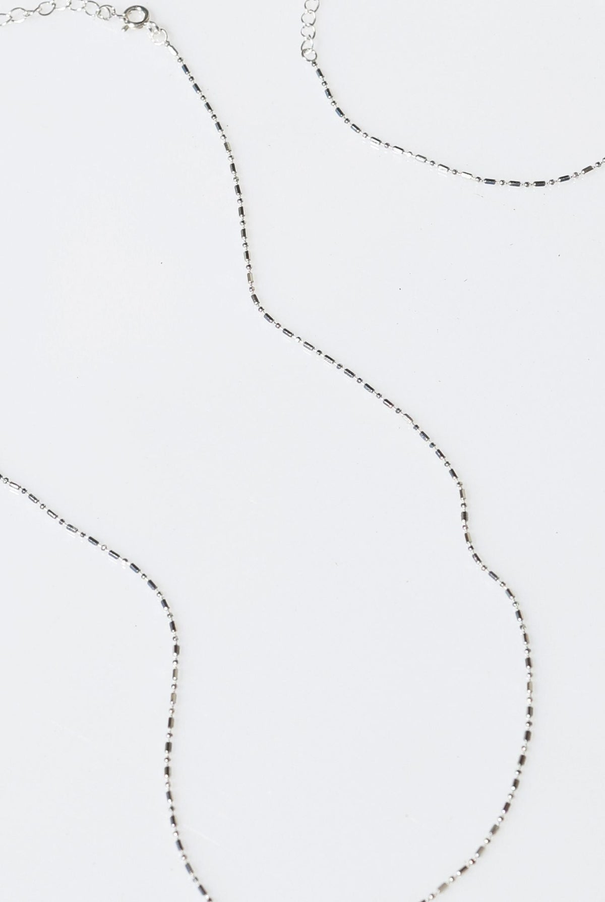 Dash Dot Chain Necklace - Silver