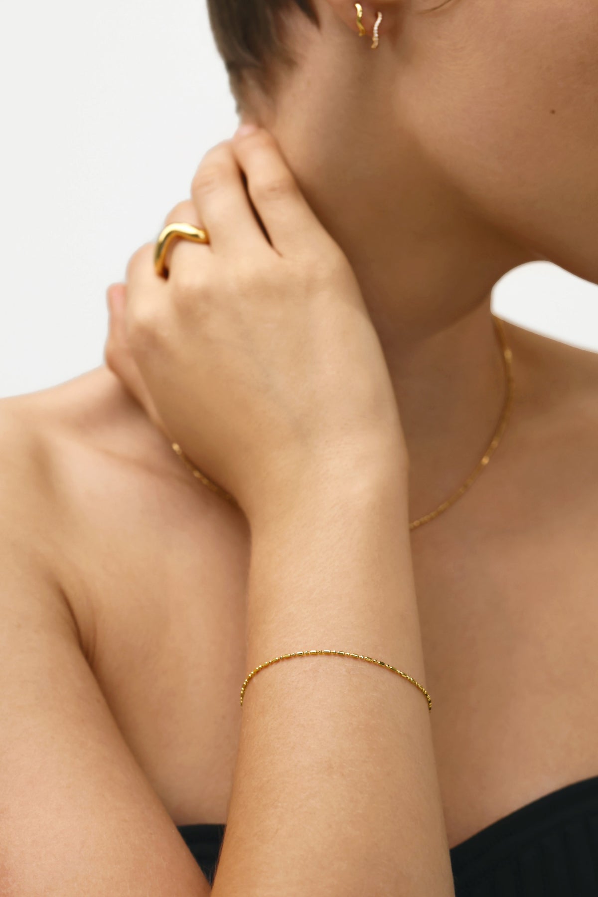 Dash Dot Chain Bracelet - Gold
