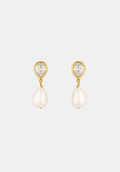 Eros Pear & Pearl Earrings - Gold