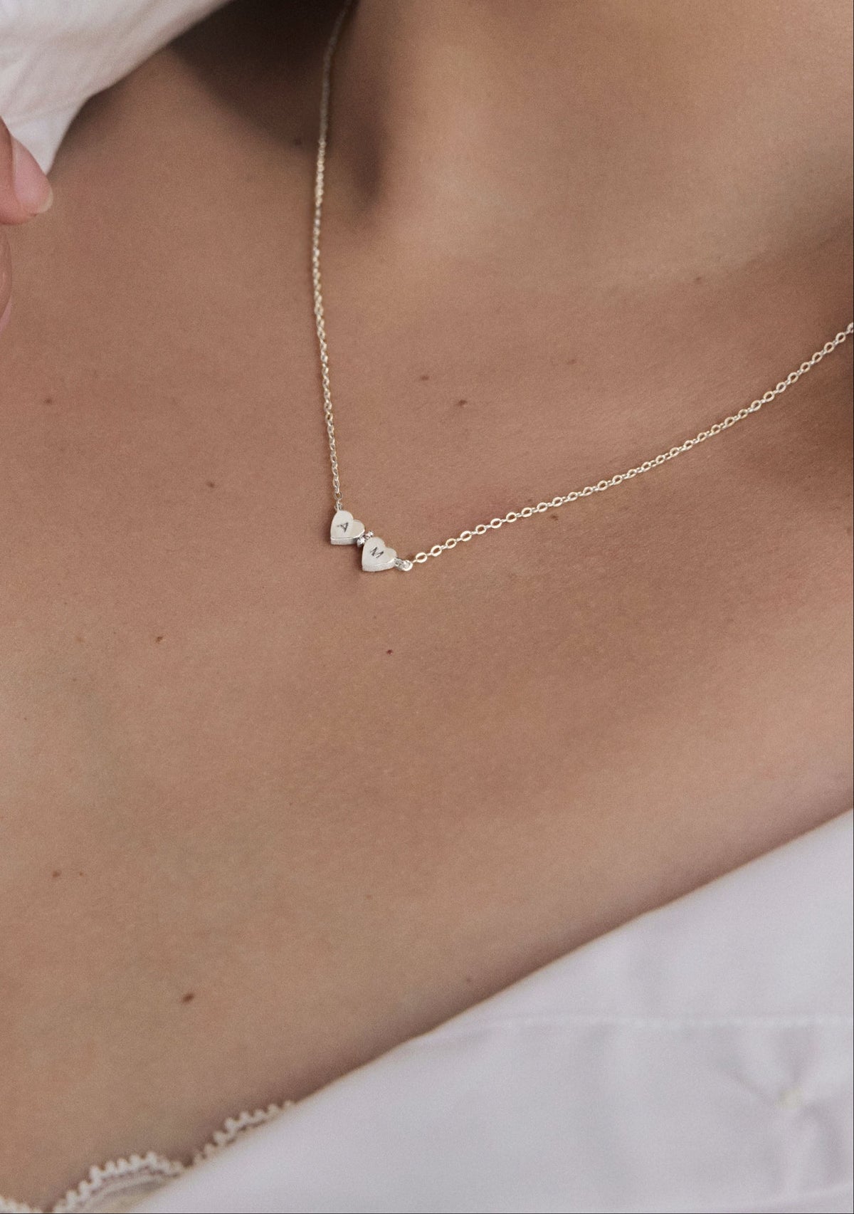 Heart Connection Necklace - Silver