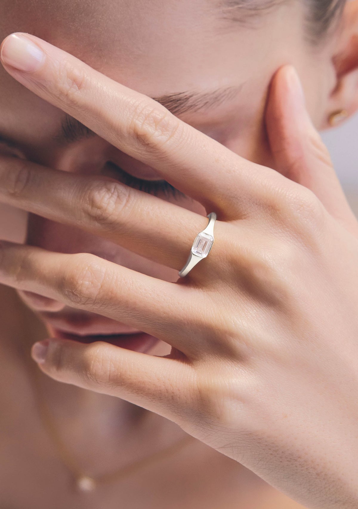 Lineaire Signet Ring - Silver
