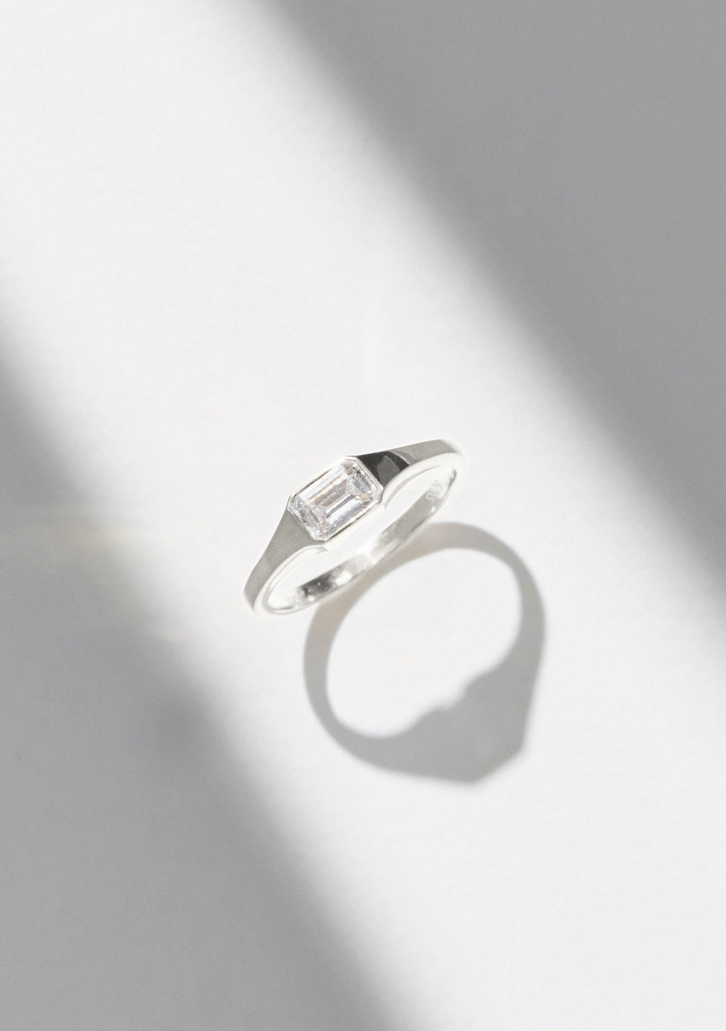 Lineaire Signet Ring - Silver
