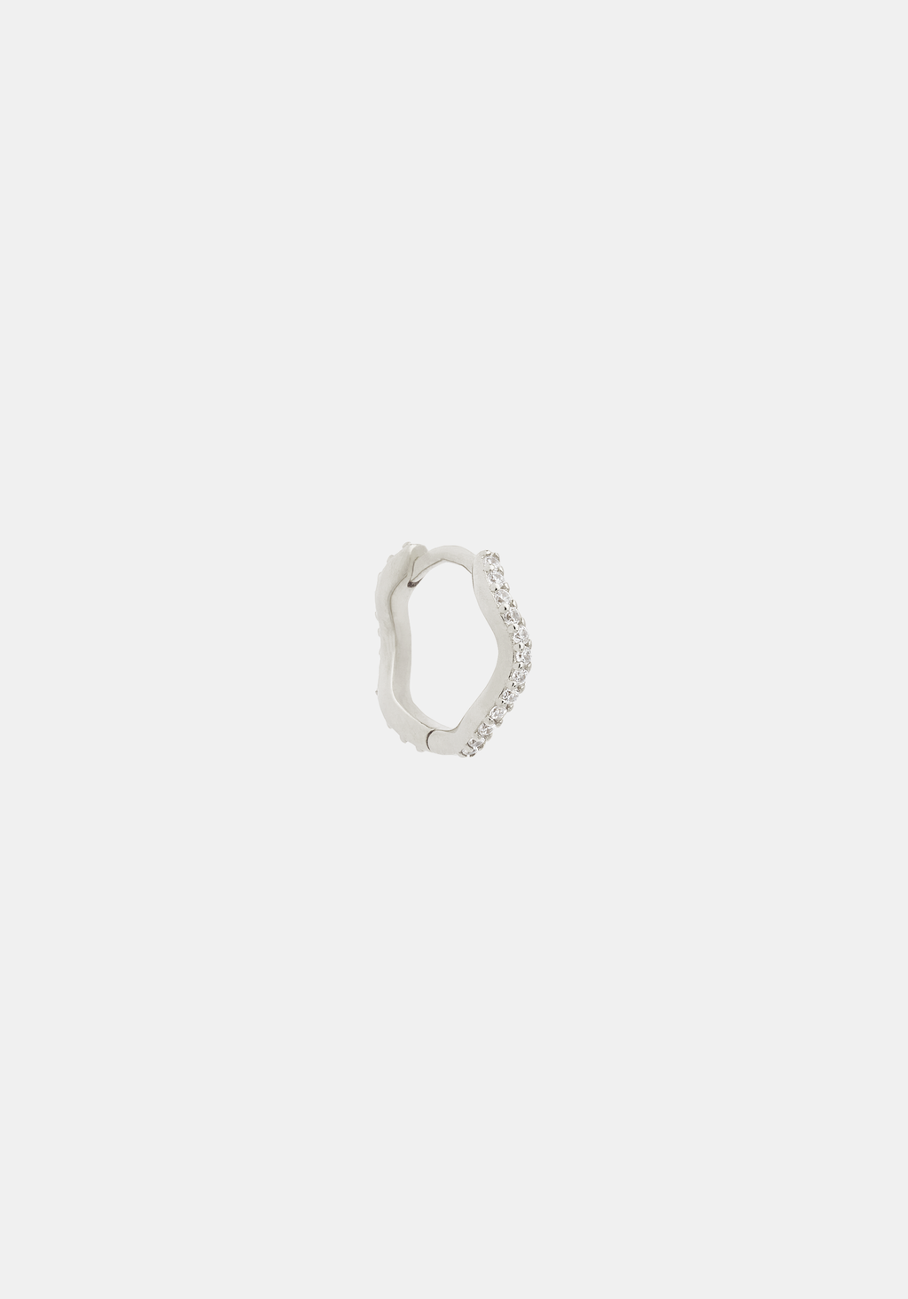 Luna Wave Huggie - Single - Silver