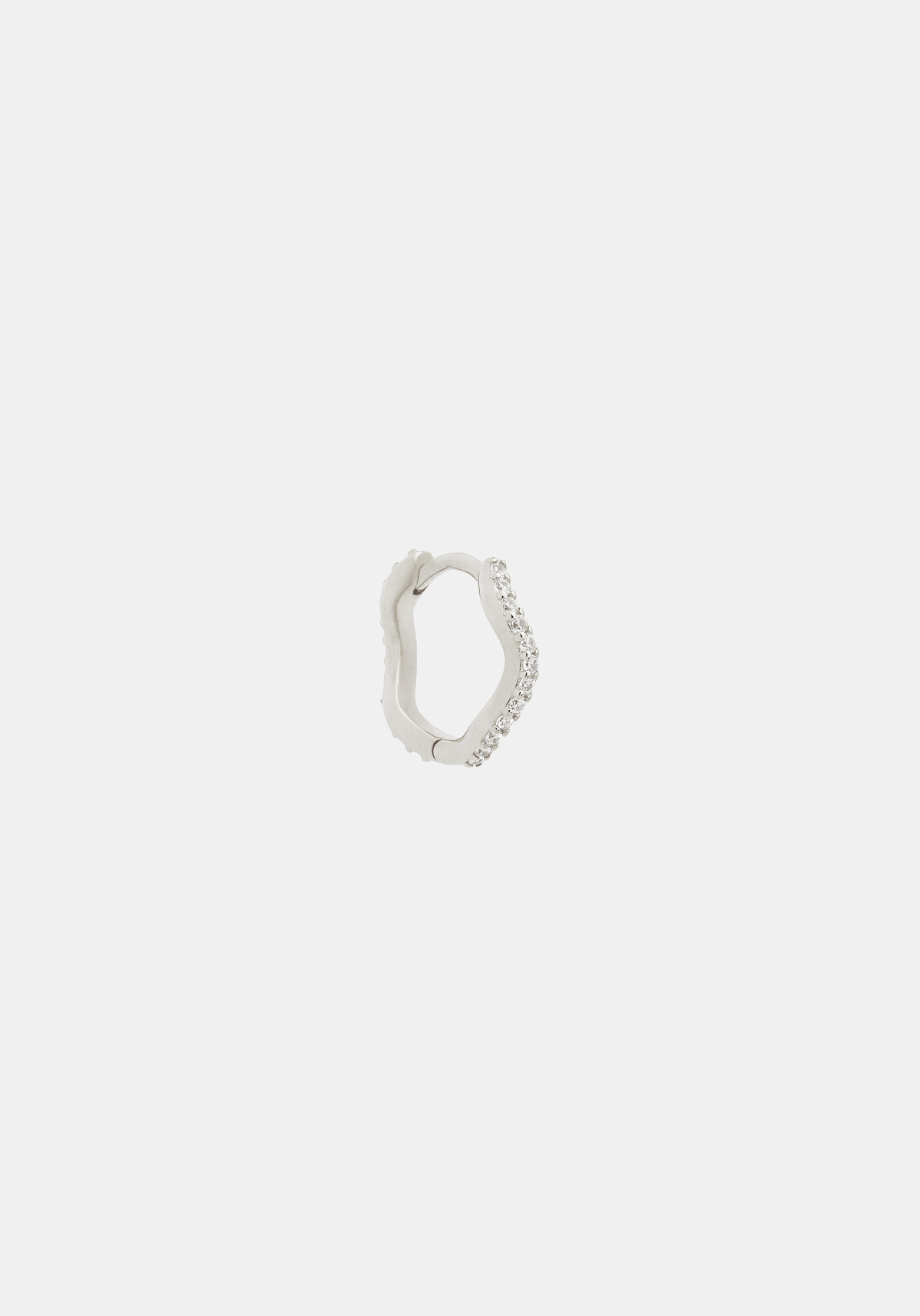 Luna Wave Huggie - Single - Silver