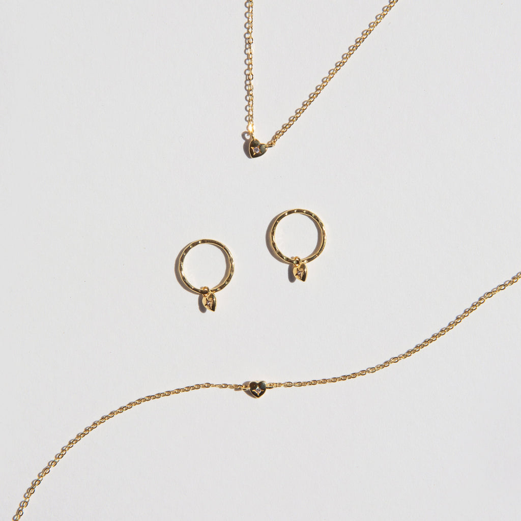 The Mini Heart Duo Set - Gold
