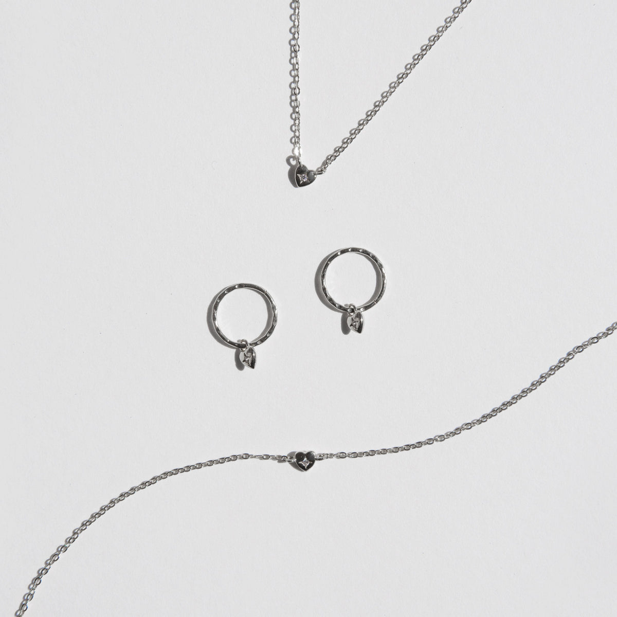 The Mini Heart Duo Set - Silver