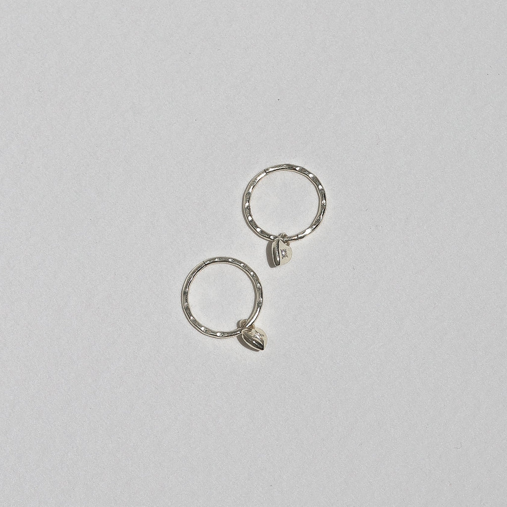 Mini Heart Hoops - Silver