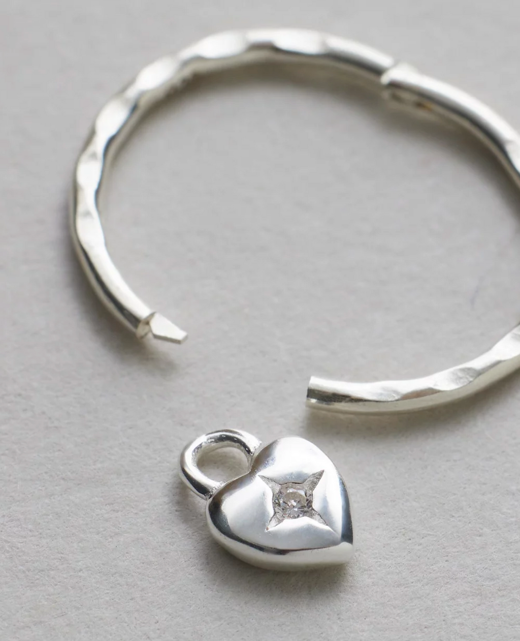 Mini Heart Charm - Single - Silver