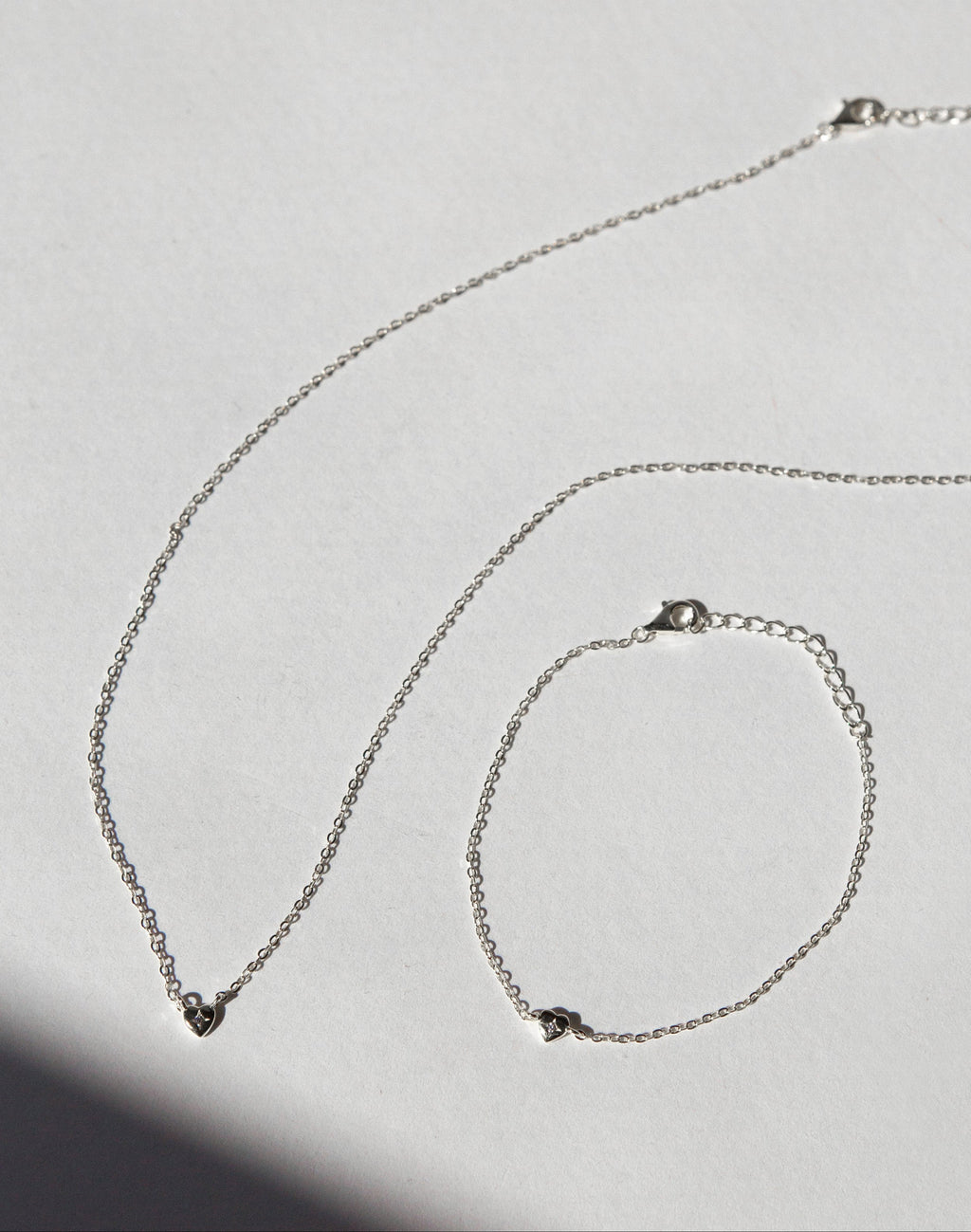 The Mini Heart Duo Set - Silver