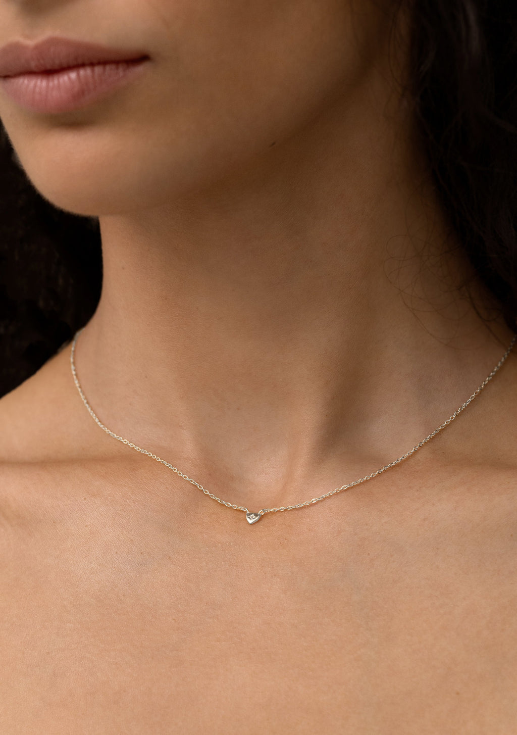 Mini Heart Necklace - Silver