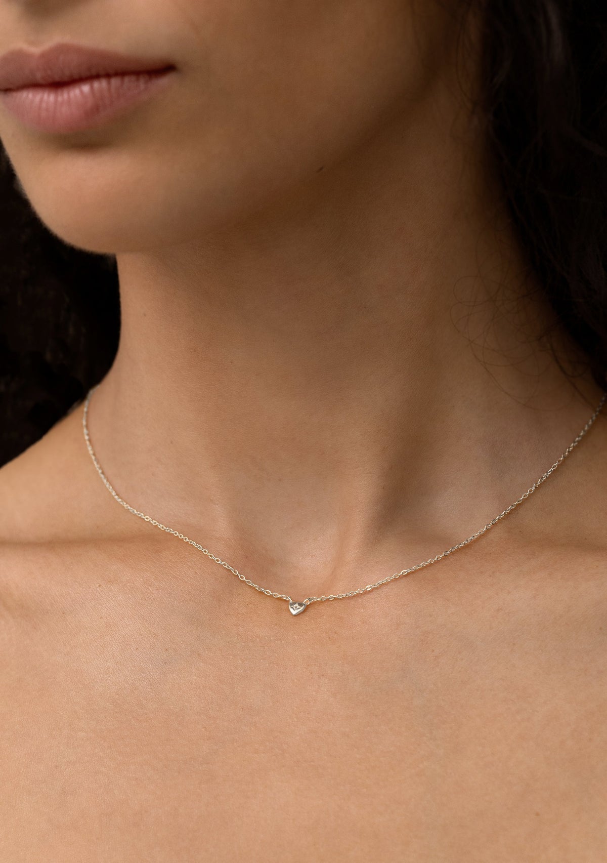 Mini Heart Necklace - Silver