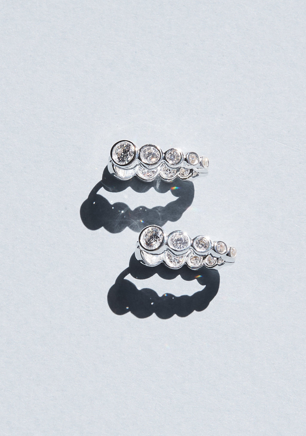 Crescendo Oval Hoops - Silver