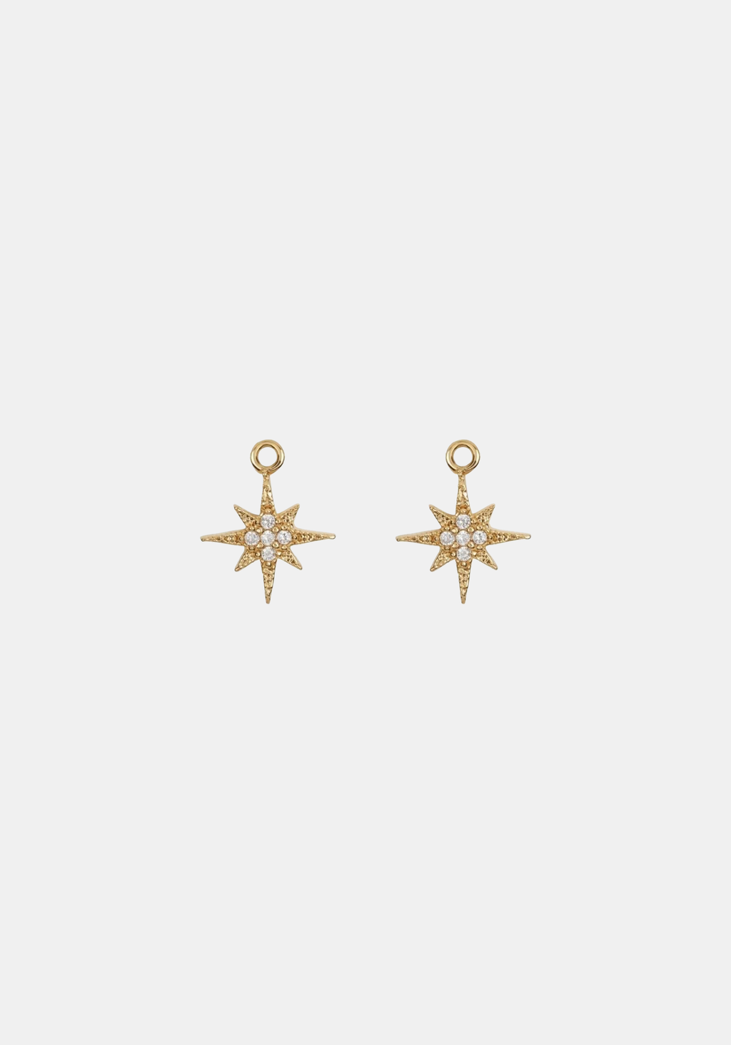North Star Charms - Pair - Gold