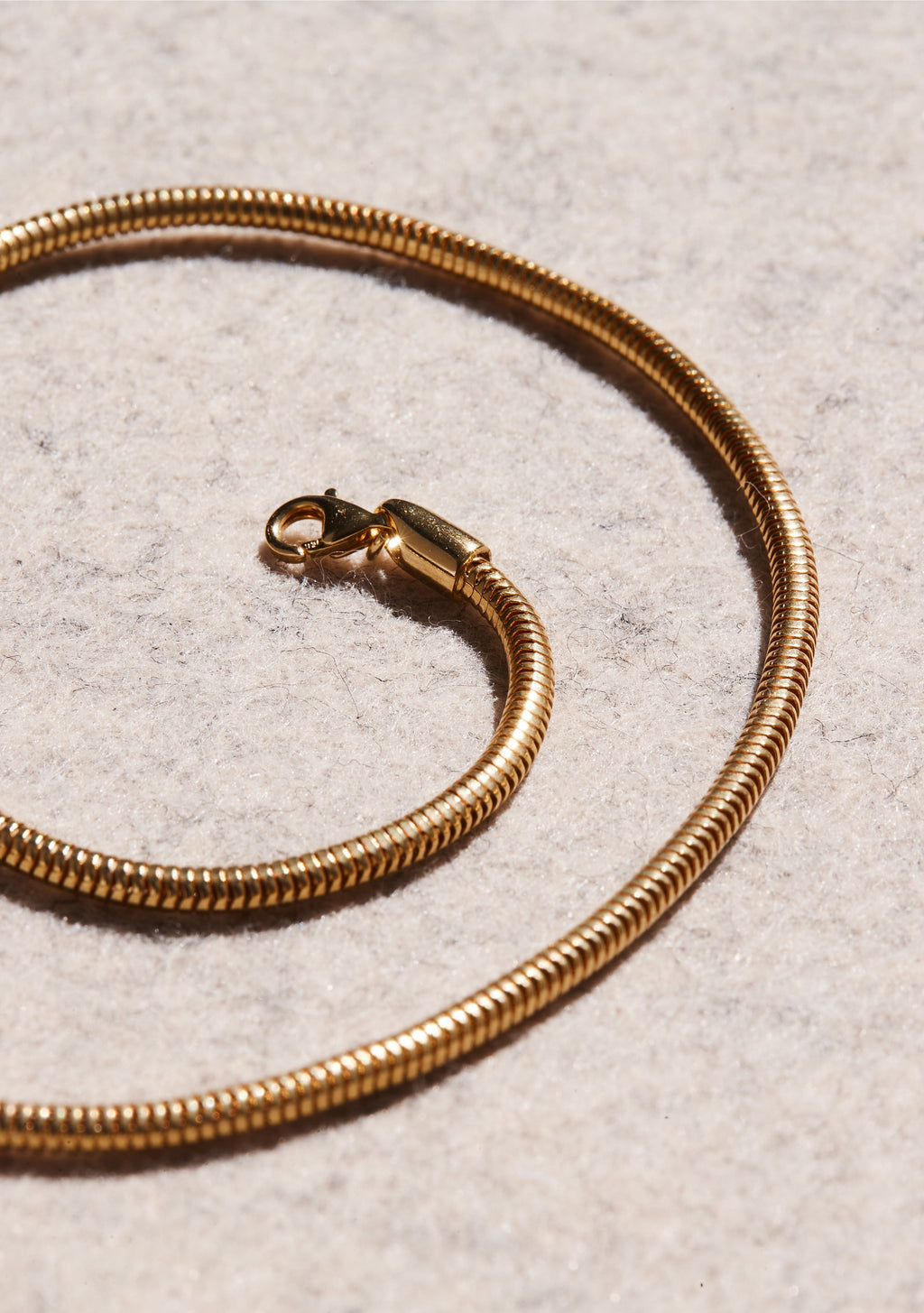 Oslo Round Snake Chain Necklace - Gold