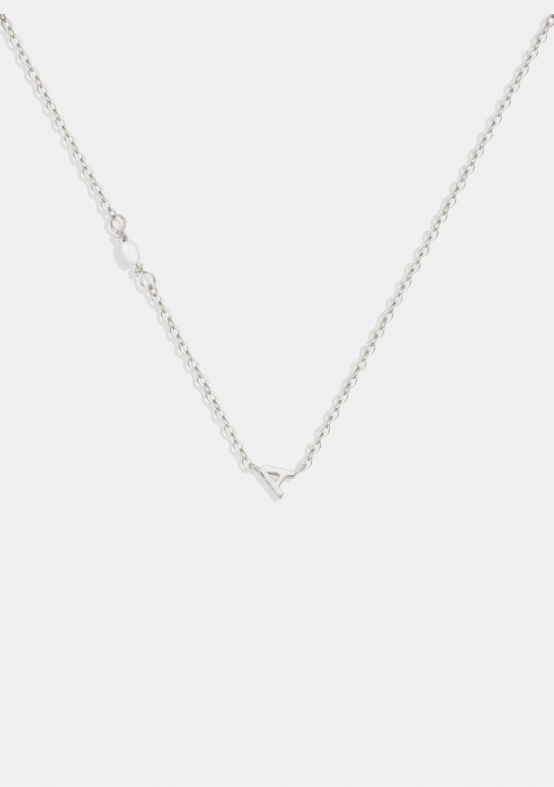 Pearl Letter Necklace - Silver
