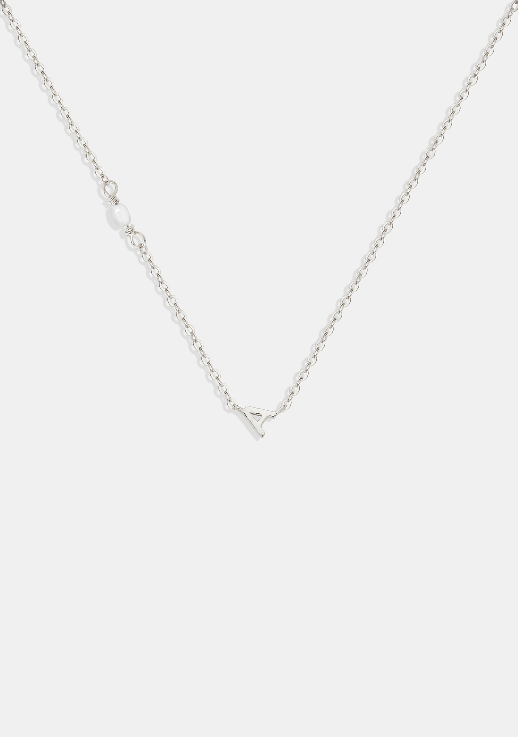 Pearl Letter Necklace - Silver