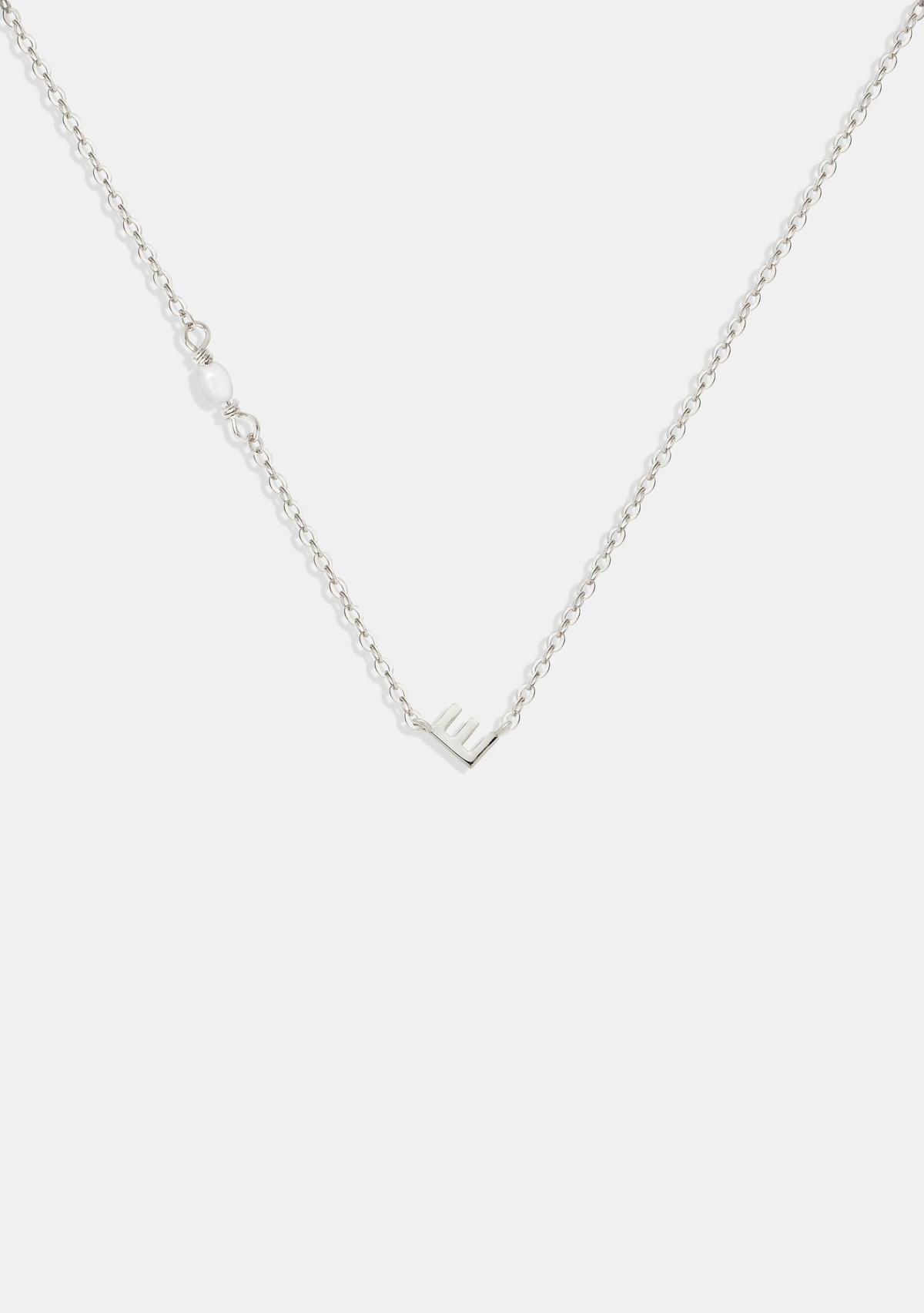Pearl Letter Necklace - Silver