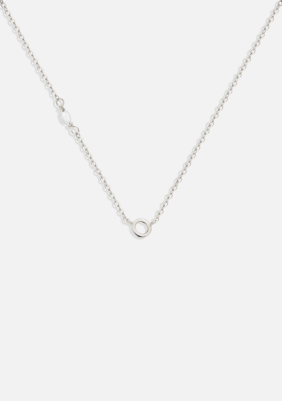 Pearl Letter Necklace - Silver