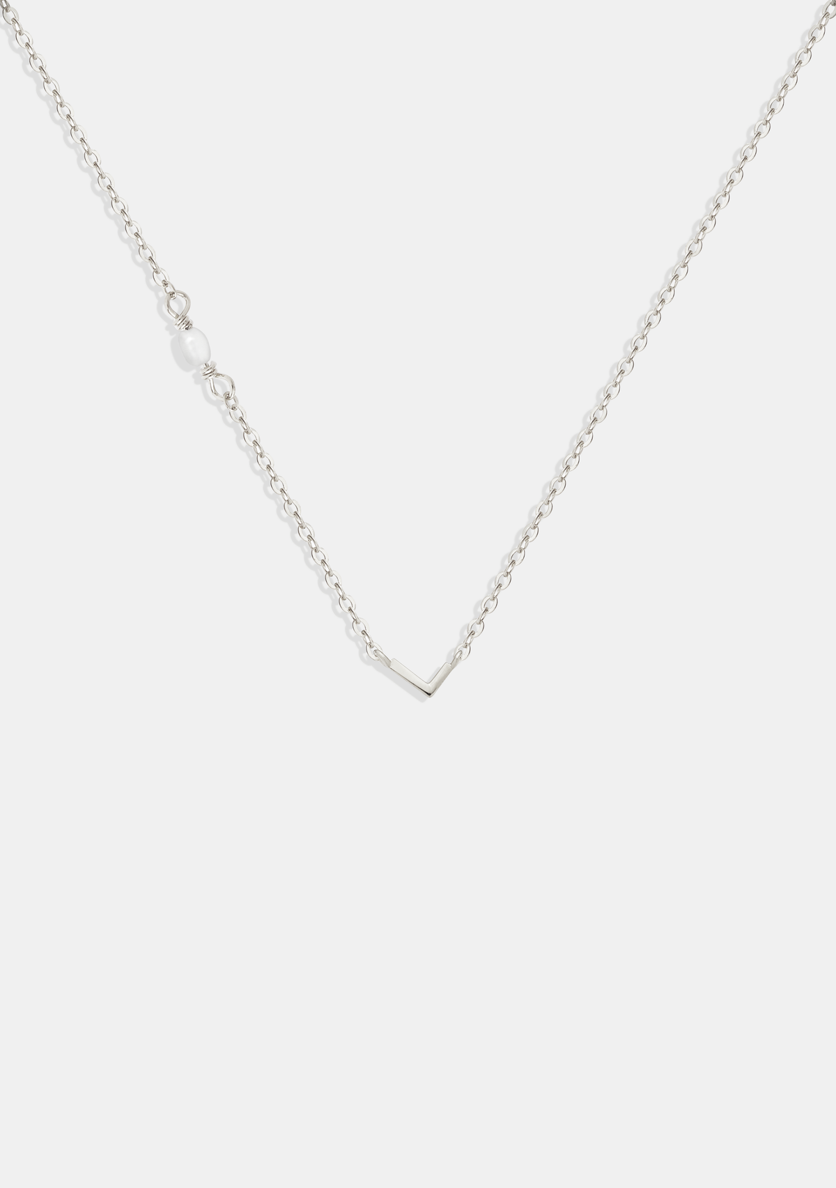 Pearl Letter Necklace - Silver