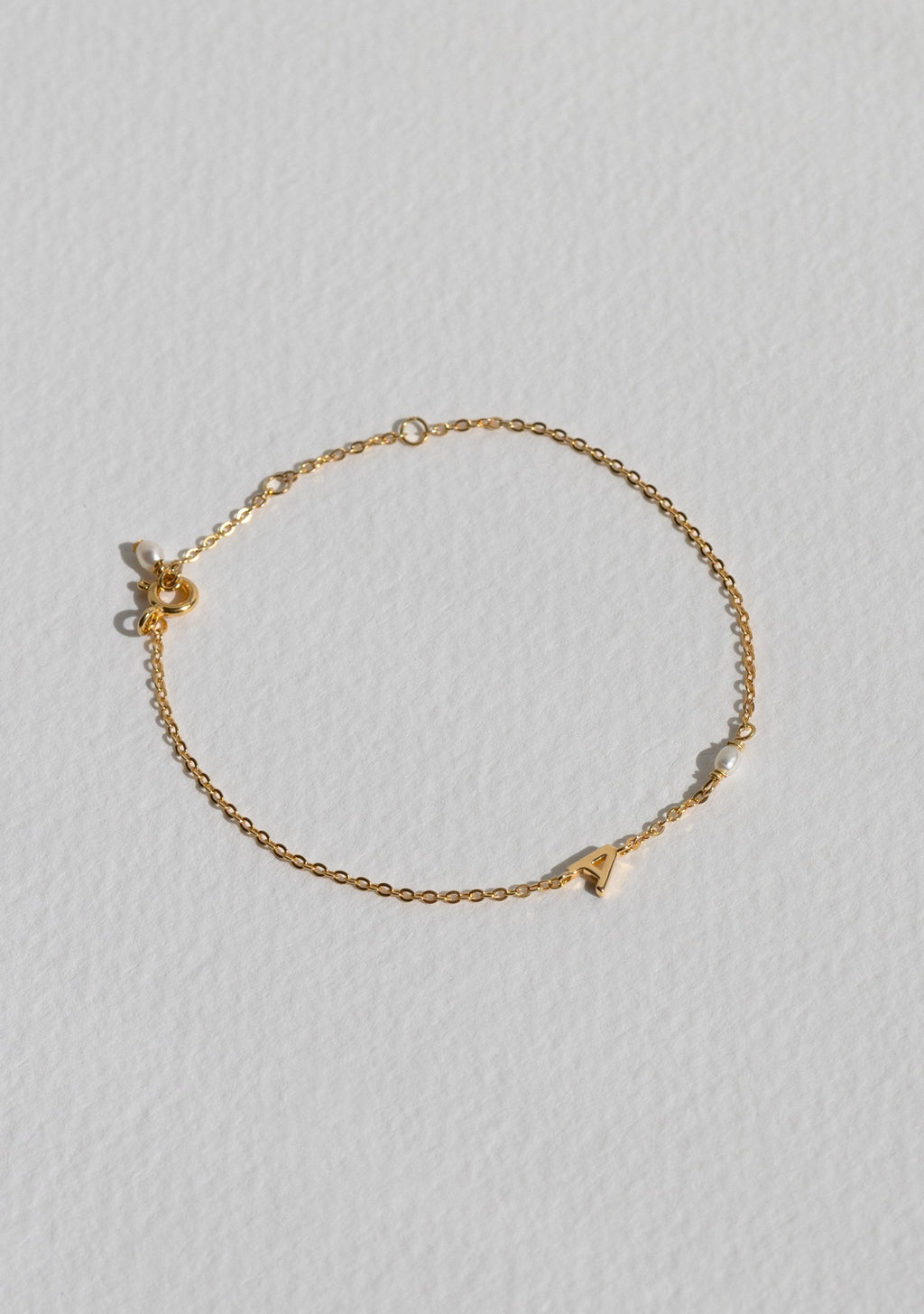 Pearl Letter Bracelet - Gold