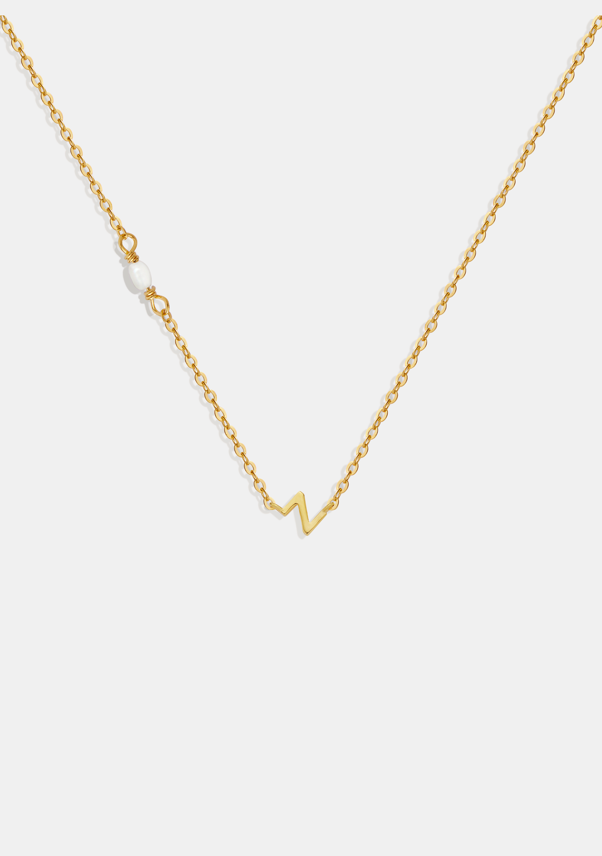 Pearl Letter Necklace - Gold