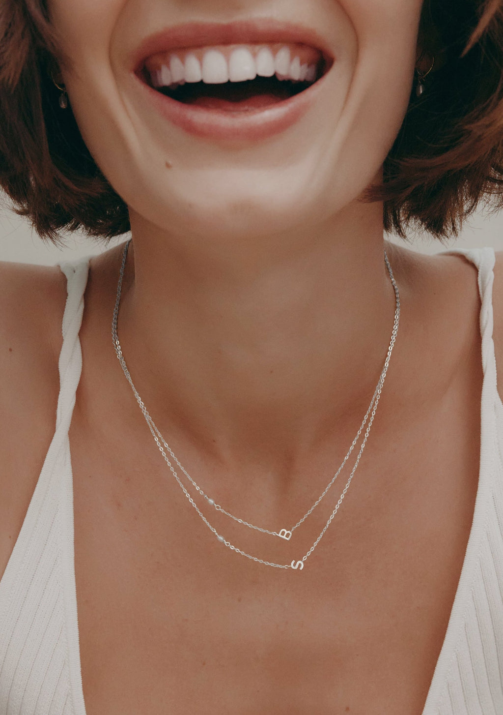 Pearl Letter Necklace - Silver