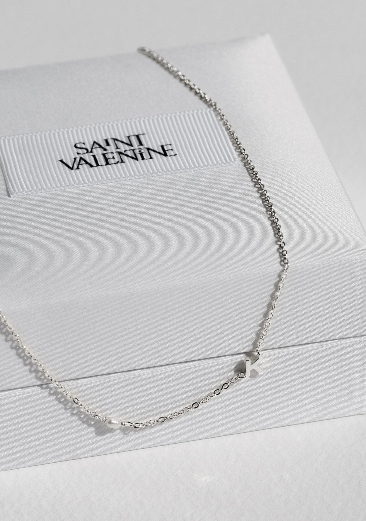 Pearl Letter Necklace - Silver