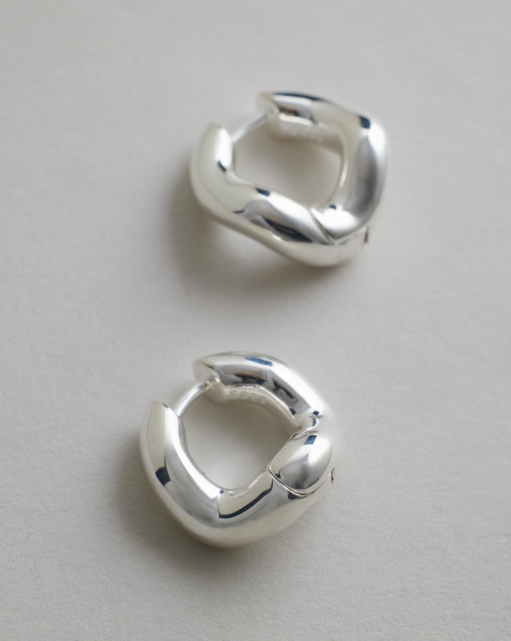 Wabi Sabi Mini Hoops - Silver