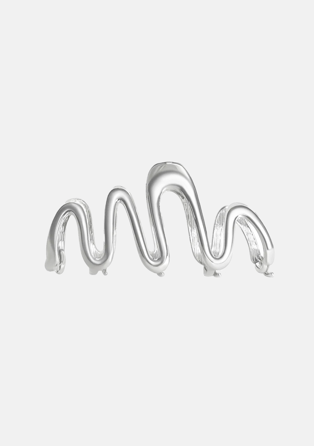 Wavy Hair Claw - Silver