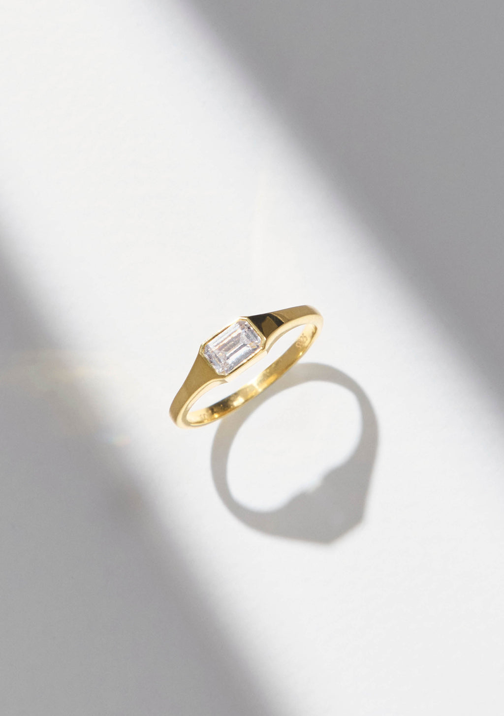Lineaire Signet Ring - Gold